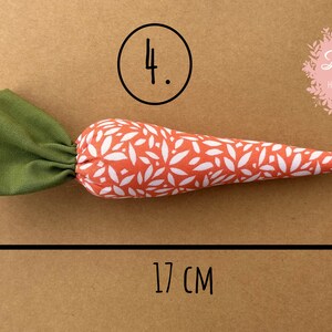 Fabric carrot, fabric carrot, decorative carrot, Easter, carrot Muster 4