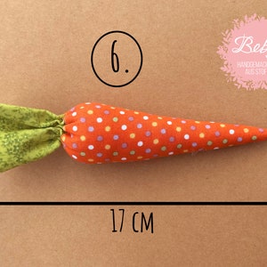 Fabric carrot, fabric carrot, decorative carrot, Easter, carrot Muster 6