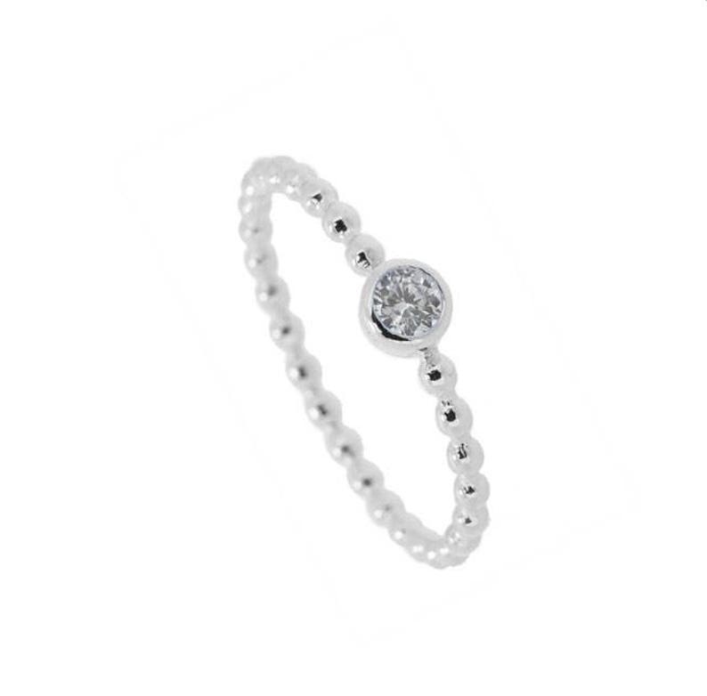Sterling Silver Ring and Zirconia N 3