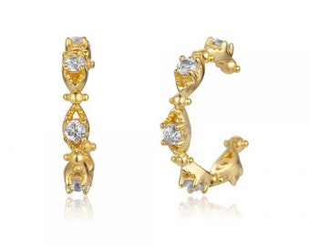 Ear Cuff Of Sterling Silver And Zirconites Earcuff Cartilage Etsy