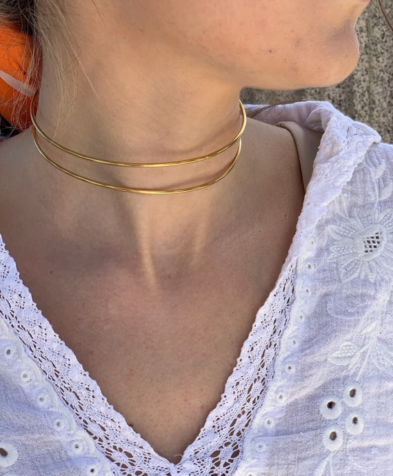 Thin choker necklace gold online