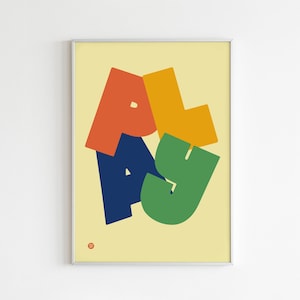 Kids Wall Art &#39;PLAY&#39; Typography Print | Children&#39;s Room Decor | Nursery Print | Colorful Playroom Artwork | Kids Bedroom Poster | Kids Decor