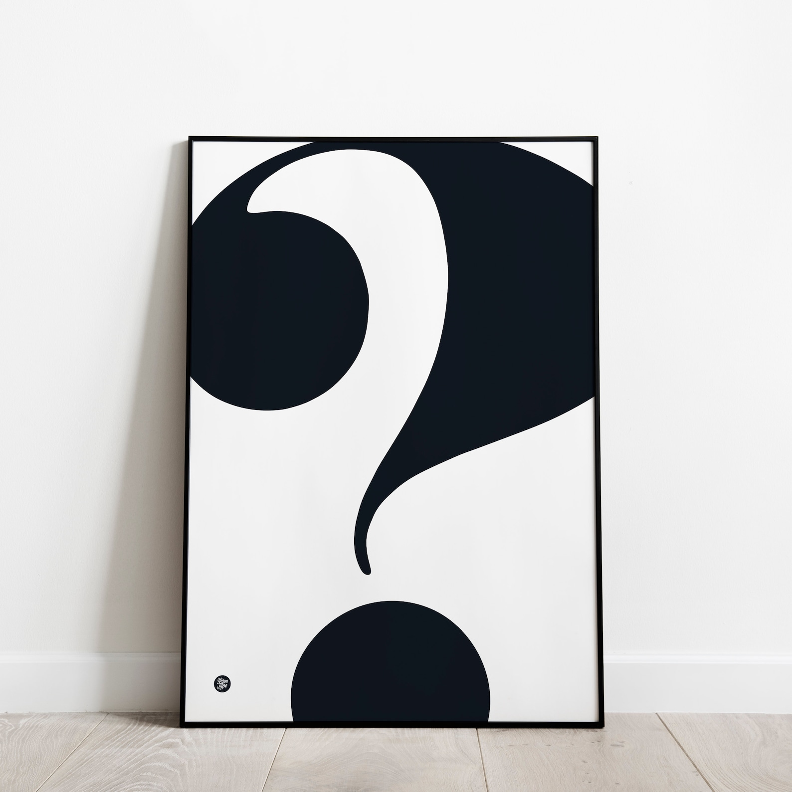 Question Mark Wall Print, Typography Print, Cool Wall Art, Black and ...