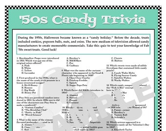 Candy Trivia Etsy