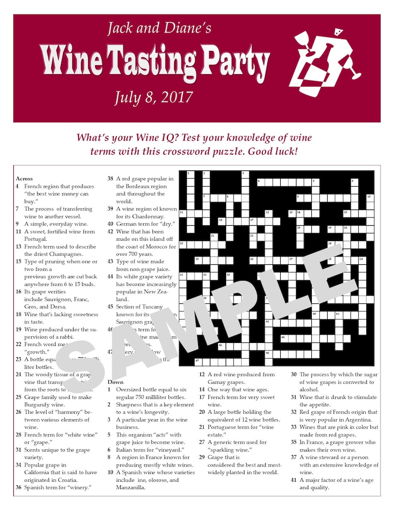 wine tour stops crossword