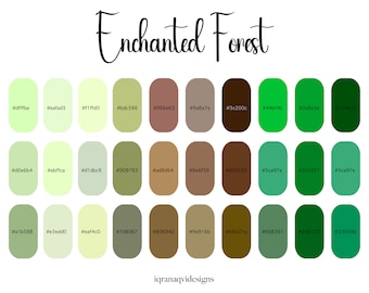 Enchanted Forest Procreate Color palette / procreate palette/ iPad Pro/Paint Palette/Color Swatches/Procreate Swatches