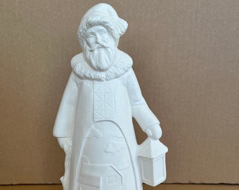Barn Scene Ceramic Bisque Santa ready to paint