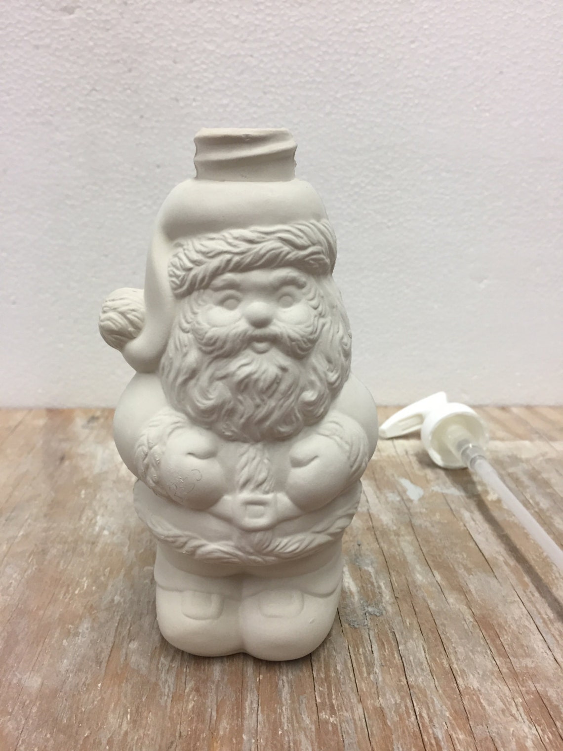Petit Père Noël Clown En Céramique Bisque à Peindre - Avec Clochette, Fait Main, Neuf