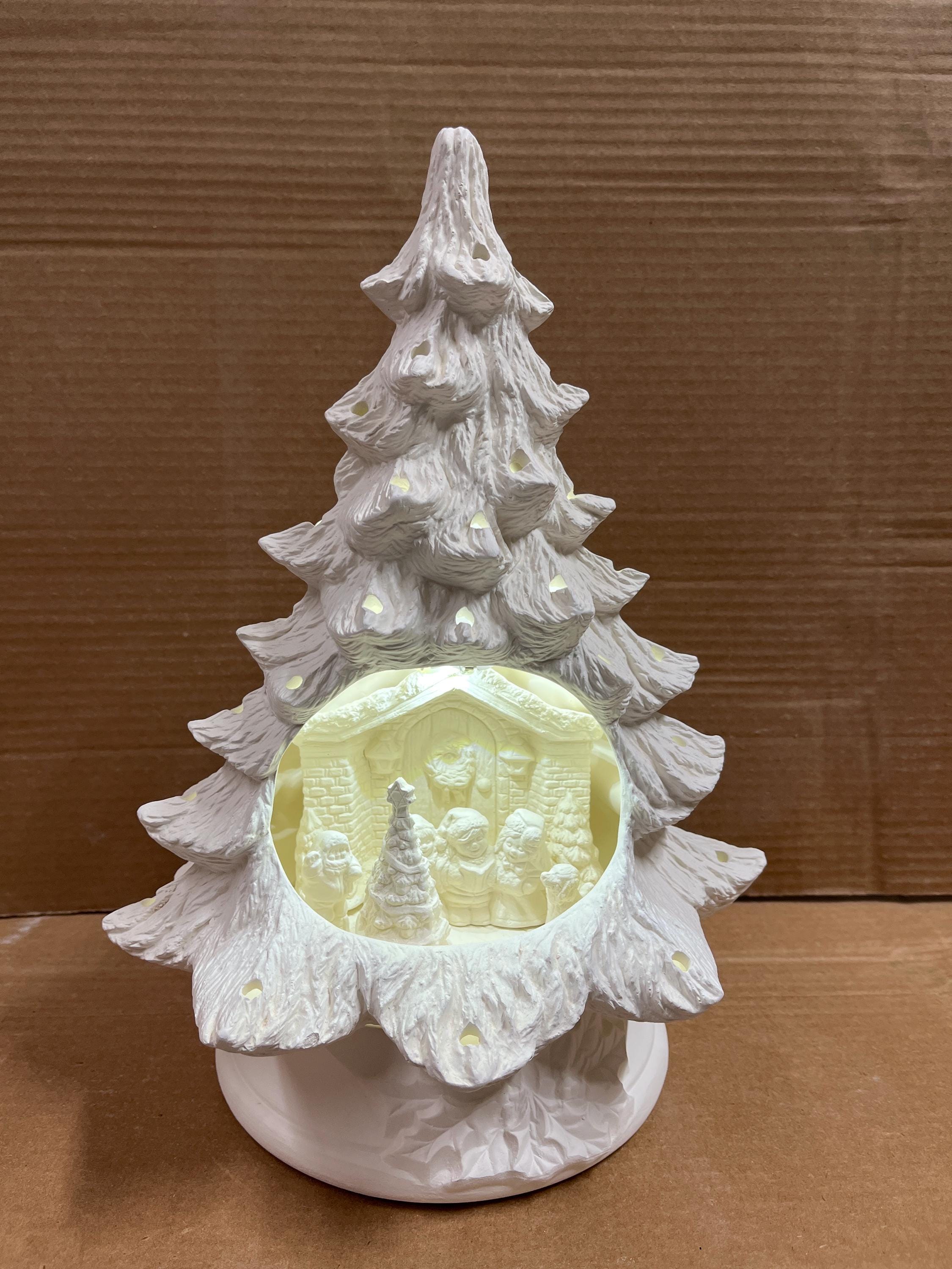 13” Original Style Nowell Christmas Tree with Carroller scene insert