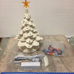 Diy Unpainted Ceramic Bisque Christmas Tree Kit 14 Ready Etsy