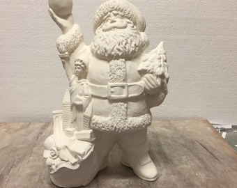 Figurine Bisque Céramique à Peindre - Mme Claus Rétro, 20 Cm, Neuve