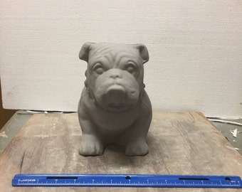 Ceramic Bisque Sitting Bulldog Ready to Paint