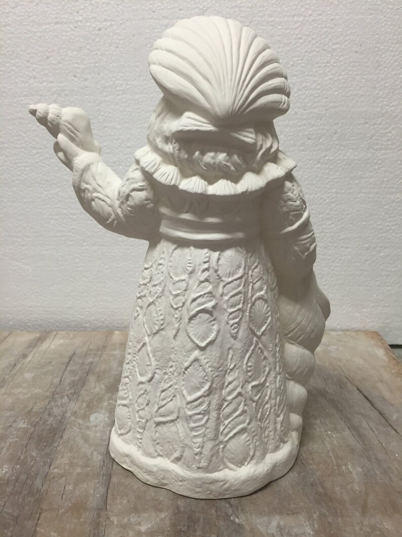 Ceramic Bisque Seashell Santa Claus Gare Ready to Paint Etsy