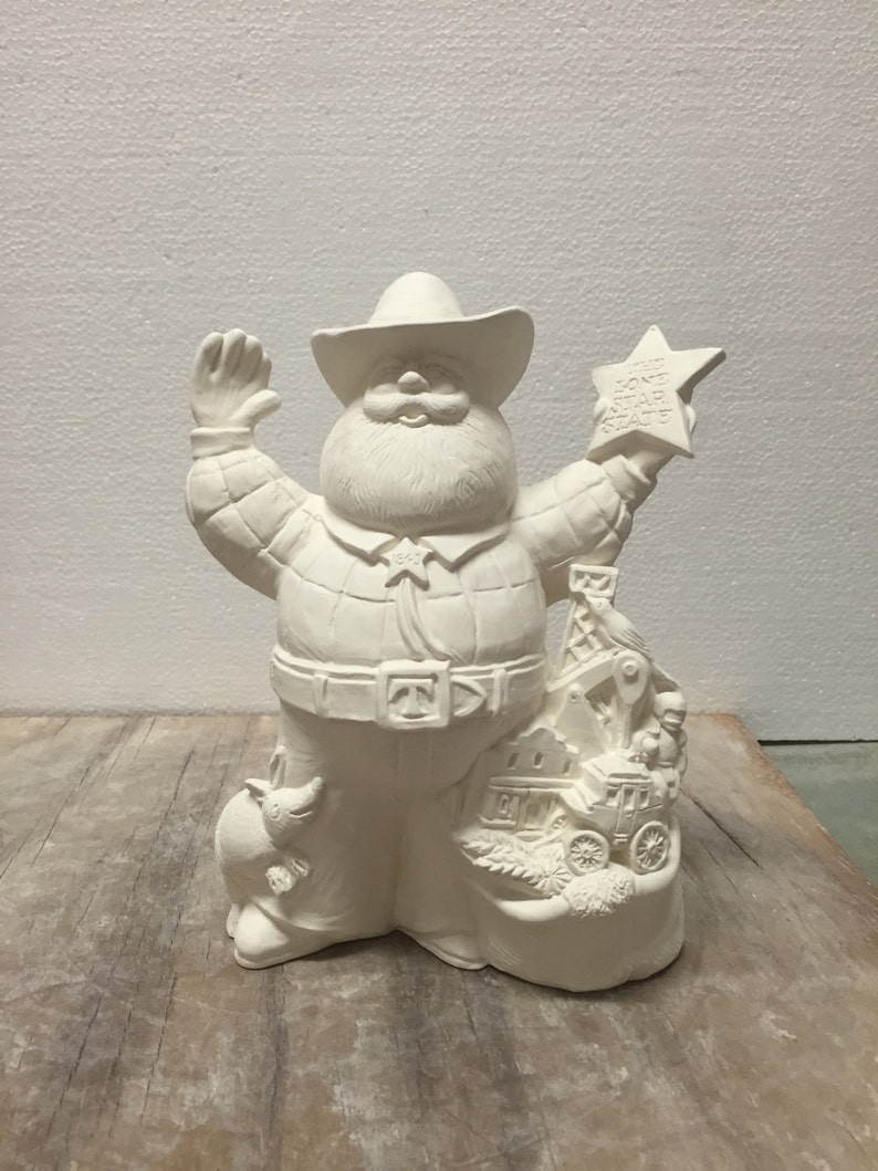 Ceramic Bisque Texas State Santa Claus Gare Ready to Paint Etsy