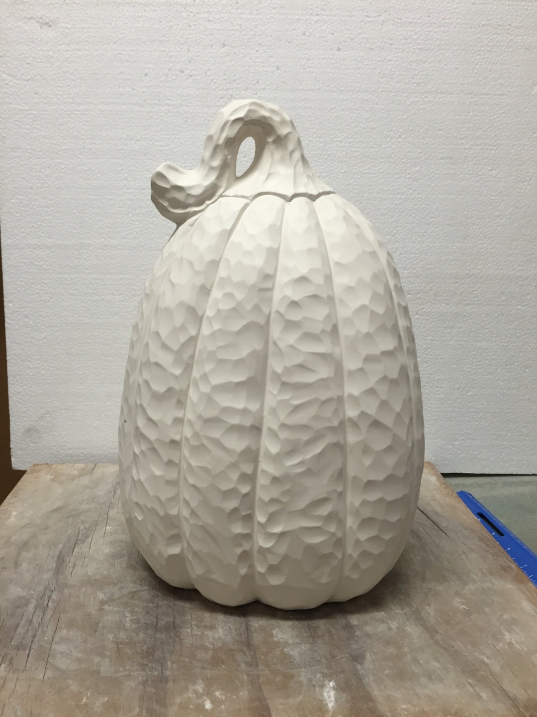 Ceramic Bisque Large Whittled Pumpkin Ready to Paint Etsy