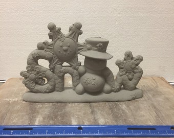 Ceramic Bisque Winter "Snow" Scene Ready to Paint