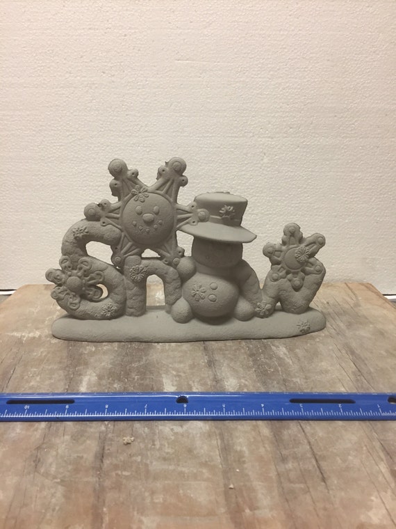 Ceramic Bisque Winter "Snow" Scene Ready to Paint