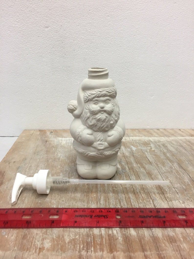 Ceramic Bisque Santa Claus Soap Dispenser Ready to Paint Etsy