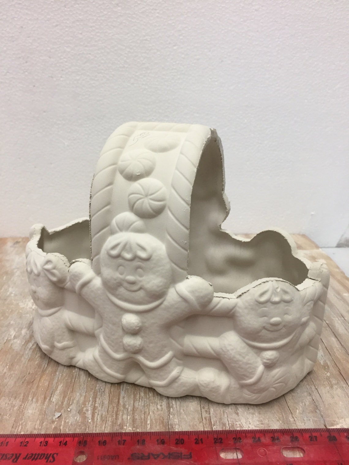 Ceramic Bisque Gingerbread Basket Ready To Paint Etsy