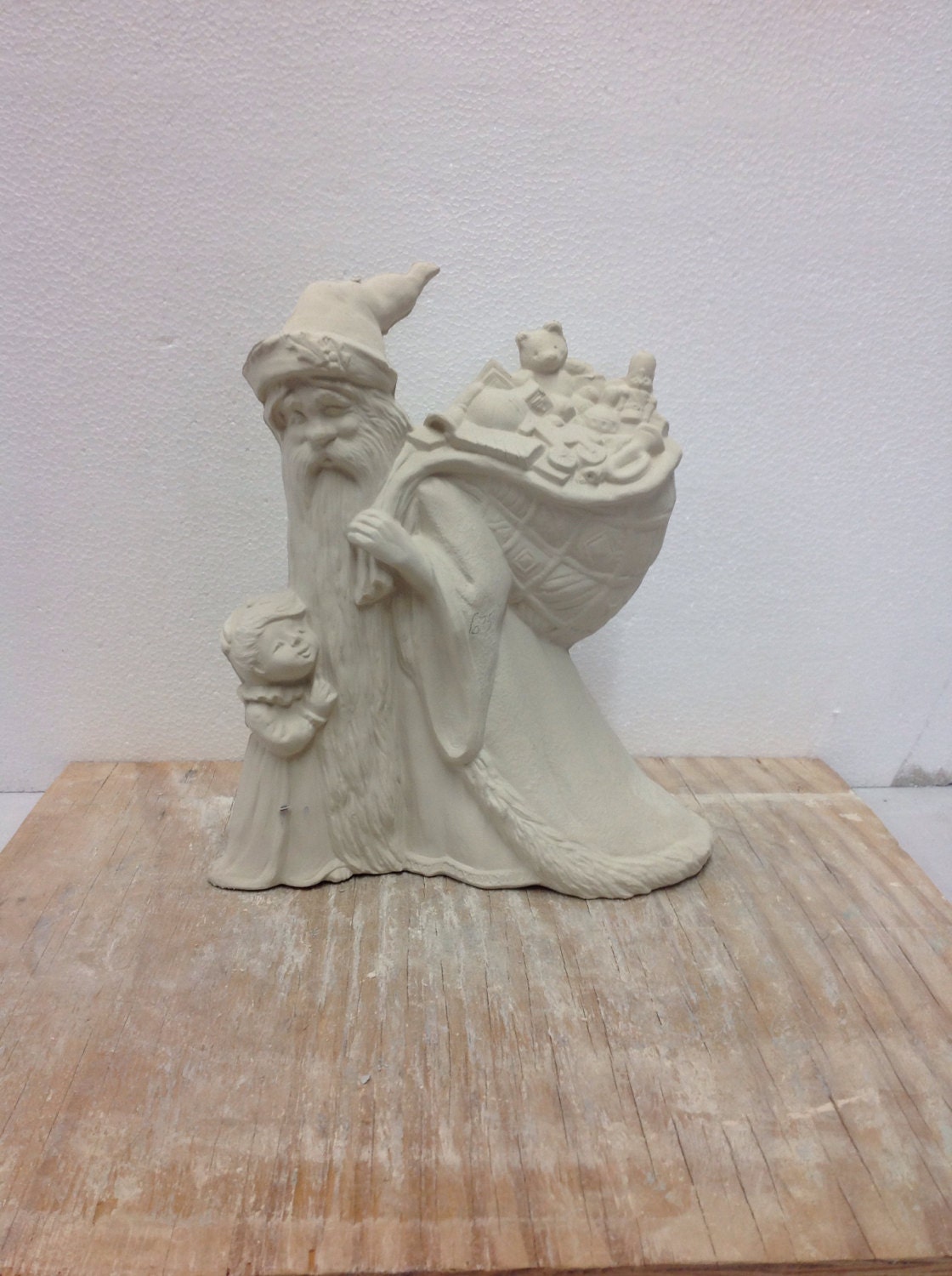 Ceramic Bisque Santa With Girl Gare 1296 Ready to Paint Etsy