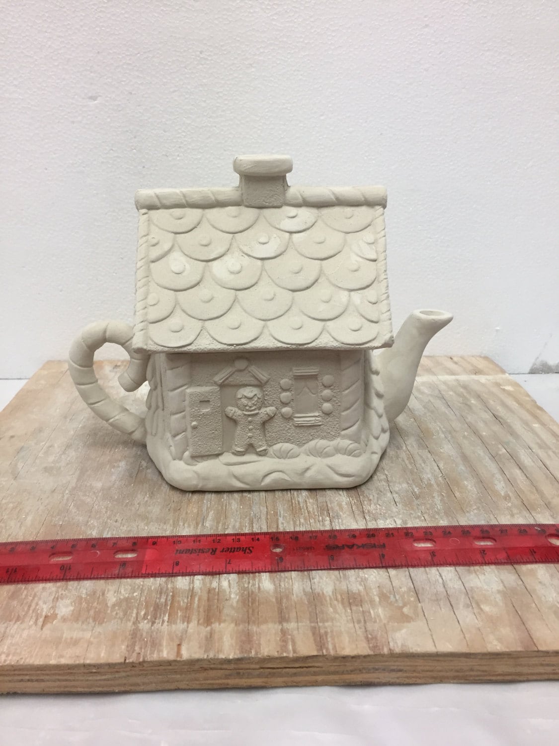 Ceramic Bisque Gingerbread House Teapot Ready To Paint Etsy