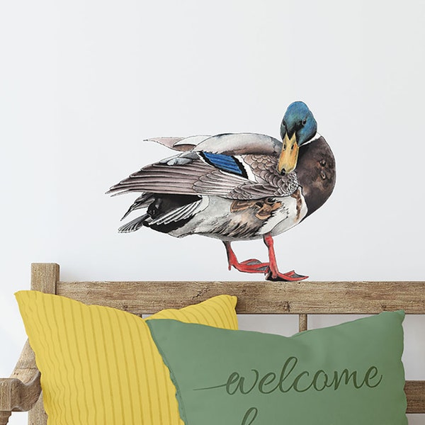 Mallard Duck Decal, Vinyl Art Stickers, Duck Wall Stickers for the Modern Farmhouse, Duck Nursery Decal, Nature Bird Decals