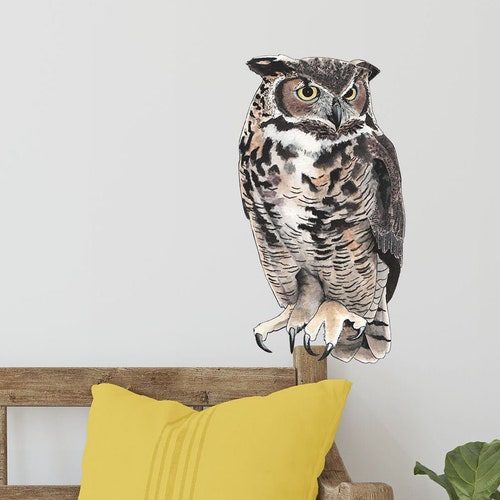 Large Owl Wall Decal Vinyl Wall Sticker Owl Lover Gift Etsy