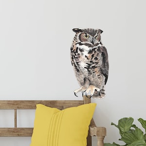 Large Owl Wall Decal, Vinyl Wall Sticker, Owl Lover Gift, Nature Vinyl Wall Decal, Bird Stickers, Owl Decor in the UK