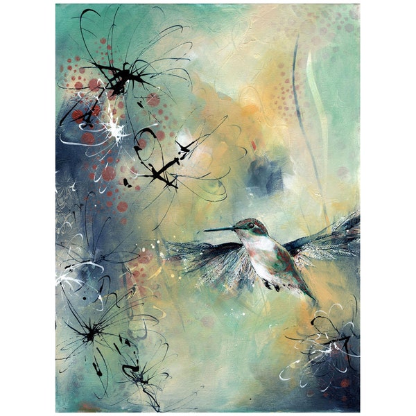 Abstract Hummingbird Etsy UK