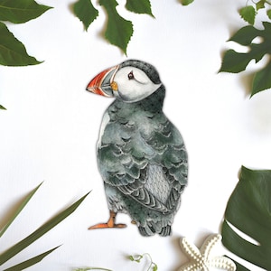 Naklejka Puffin Bird, Naklejka winylowa Bird, Prezenty Puffin, Naklejki ścienne Bird, Prezenty Sea Bird, Naklejki ścienne Animal, Naklejka ścienna Nature
