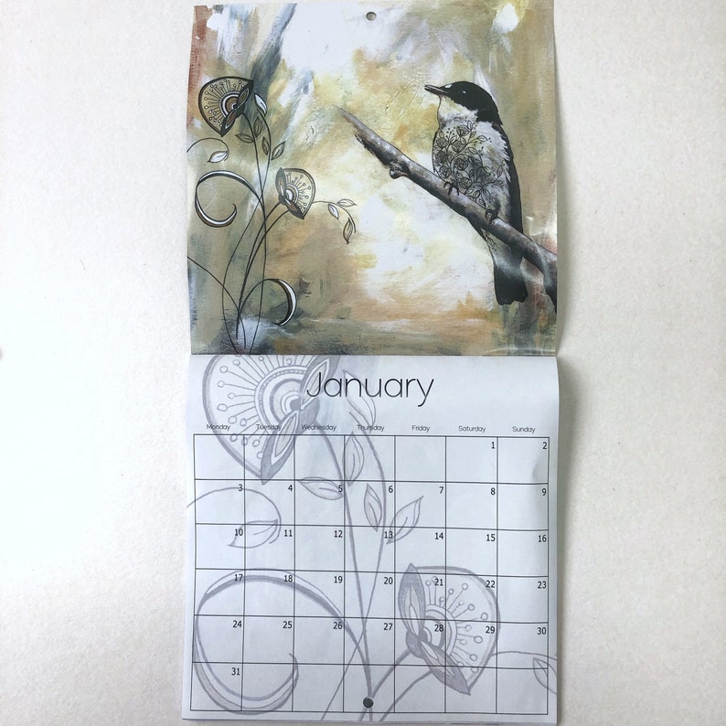 Nature Art Calendar 2022 Bird Calendar Monthly Wall Etsy UK