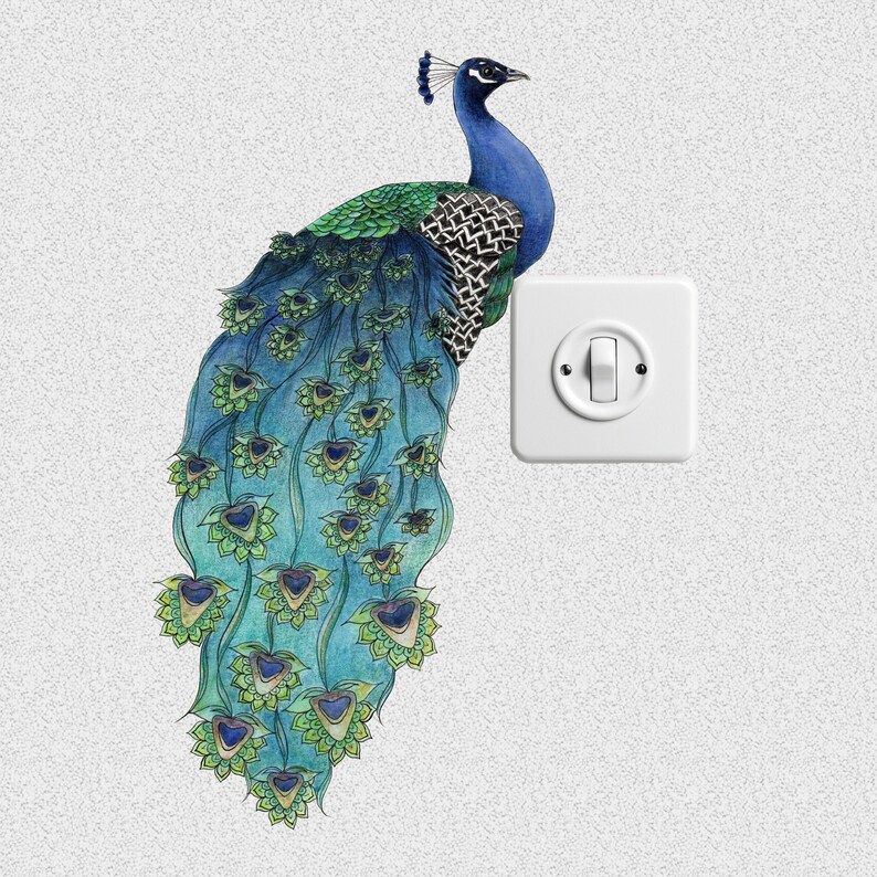 Peacock Wall Decal Large Peacock Sticker Peacock Decor Bird Etsy UK