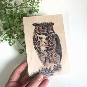 Eule aus Holz Postkarte, Einzigartiges nur weil Geschenk, Holz Postkarte, Eule Geschenke, natürliches Dekor