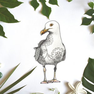 Seagull Vinyl Decal, Nautical Coastal Wall Art, Removable Sticker