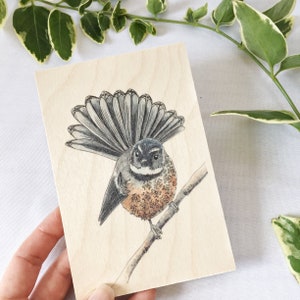 Holz Postkarte, Pfauentaube, Natur Karten, Holz Karte, Vogel Liebhaber Geschenk, süßer Vogel auf Holz Natur Dekor, nur weil Karte
