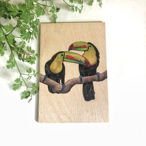 Tukane hölzerne Postkarte, einzigartiges nur weil Geschenk, hölzerne Postkarte, Tukangeschenke, natürliches Dekor