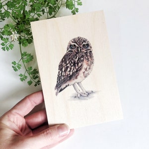Eule Postkarte Holz, niedliche Eule Geschenke, einzigartiges Geschenk, Holz Postkarte natürliches Dekor