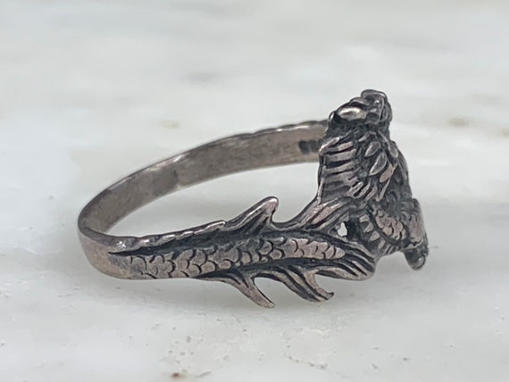 Vintage Sterling Silver Mythical Dragon Patina / … - image 5