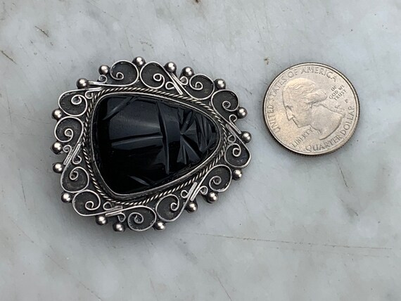 Vintage Sterling Silver Taxco JGC Mexico Black Ca… - image 2