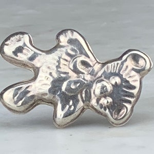 Vintage Sterling Silver Taxco Mexico Style Teddy Bear Cookie Cutter Brooch Pin Pendant