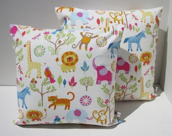 Jungle Boogie children's cushion cover with matching reverse, 100% cotton