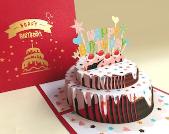 3D Happy Birthday Cards Pop up Birthday party card set Congratulations message Birthday ideas Birthday gifts