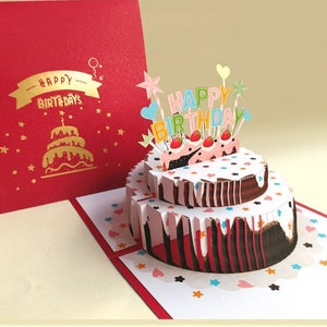 3D Happy Birthday Cards Pop up Birthday party card set Congratulations message Birthday ideas Birthday gifts