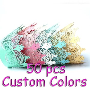 Crystal Ball Cupcake Wrapper Royal ornament wrapper Star shape laser holder wedding Cupcake Wrapping Paper party cake wrapper muffin collar