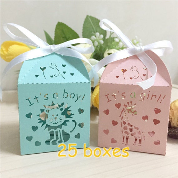 Boy Girl Animal Paper Box Baby Shower Favor Box Mini Cupcake Etsy
