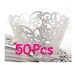 Filigree Paper Laser Cupcake Wrappers Fancy white wedding cake Stencil cupcake liner fancy flower lace wrapper wedding party wraps collars 