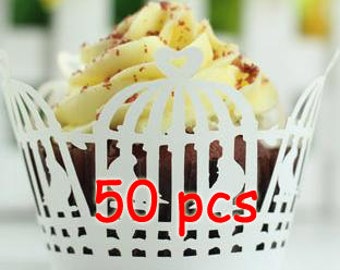 White bird cage wrapper white Stencil laser wrapper fancy Cupcake Wrapping Paper Wedding cake wrapper Christenings Baby Showers party