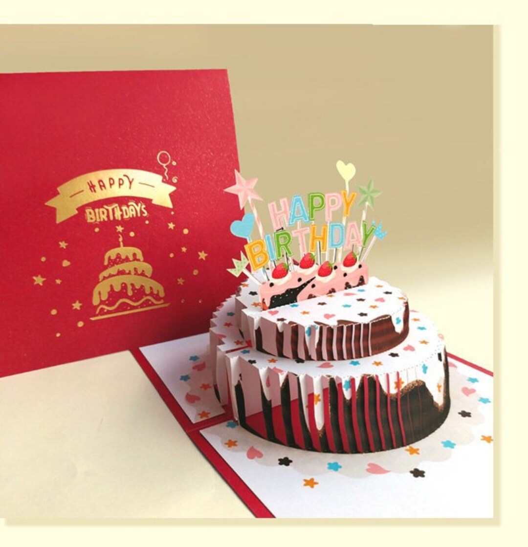 3D Happy Birthday Cards Pop up Birthday Party Card Set Congratulations ...