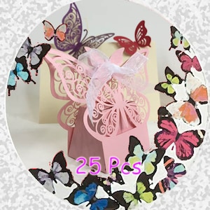 Boîte en papier papillon Boîte de faveur de mariage Boîte de faveur de biscuit de fête dansante Boîtes de cadeau de fête d'anniversaire macaron rassemblant des boîtes-cadeaux de décoration