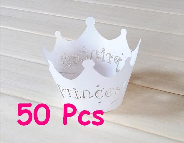Princess crown Cupcake Wrappers Black princess castle cupcake wrapping paper fairytale wraps collars white lace wrapper